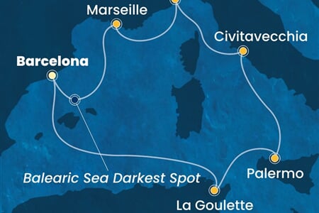 Costa Pacifica - Španělsko, Tunisko, Itálie, Francie (z Barcelony)