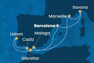 Costa Pacifica - Španělsko, Velká Británie, Portugalsko, Francie, Itálie (z Barcelony)