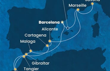 Costa Pacifica - Španělsko, Maroko, Velká Británie, Francie, Itálie (z Barcelony)