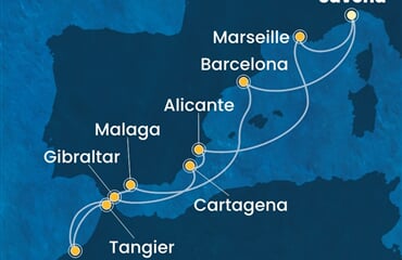 Costa Pacifica - Itálie, Španělsko, Maroko, Velká Británie, Francie (ze Savony)