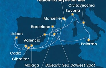 Costa Pacifica - Francie, Španělsko, Itálie, Velká Británie, Portugalsko (Toulon)