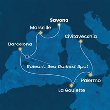 Costa Pacifica - Itálie, Francie, Španělsko, Tunisko (ze Savony)
