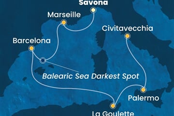 Costa Pacifica - Itálie, Francie, Španělsko, Tunisko (ze Savony)