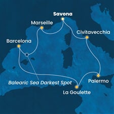 Costa Pacifica - Itálie, Francie, Španělsko, Tunisko (ze Savony)