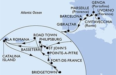 MSC Opera - Itálie, Francie, Španělsko, Gibraltar, Antigua a Barbuda, ... (z Civitavecchie)