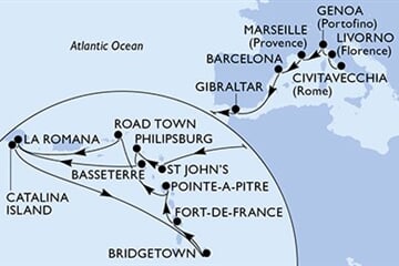 MSC OPERA - Itálie, Francie, Španělsko, Gibraltar, Antigua a Barbuda, ... (z Civitavecchie)