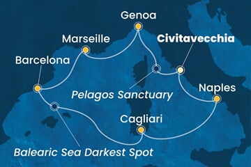 Costa Smeralda - Itálie, Francie, Španělsko (z Civitavecchie)