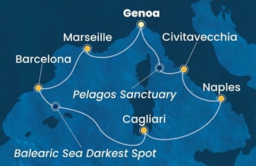 Costa Smeralda - Itálie, Francie, Španělsko (z Janova)