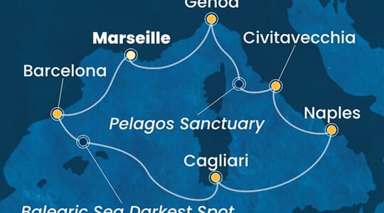 Costa Smeralda - Francie, Španělsko, Itálie (z Marseille)