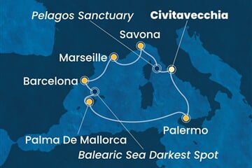 Costa Toscana - Itálie, Francie, Španělsko (z Civitavecchie)