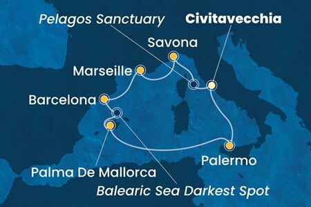 Costa Toscana - Itálie, Francie, Španělsko (z Civitavecchie)