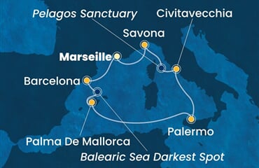 Costa Toscana - Francie, Španělsko, Itálie (z Marseille)