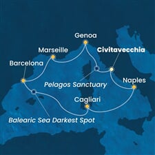 Costa Smeralda - Itálie, Francie, Španělsko (z Civitavecchie)