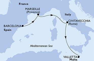 MSC Poesia - Španělsko, Francie, Itálie, Malta (z Barcelony)