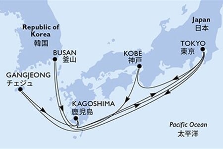 MSC BELLISSIMA - Japán, Dél-Korea (a Tokió-ből)