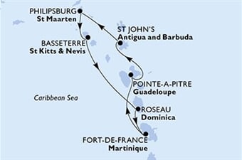 MSC Seaview - Guadeloupe, Antigua a Barbuda, Nizozemské Antily, Sv.Kryštof a Nevis, Dominika, ... (Pointe-a-Pitre)
