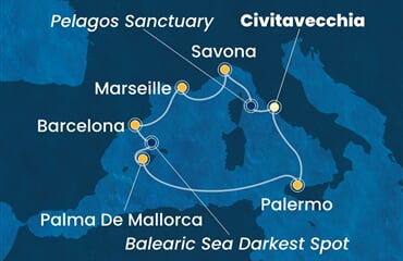 Costa Toscana - Itálie, Francie, Španělsko (z Civitavecchie)