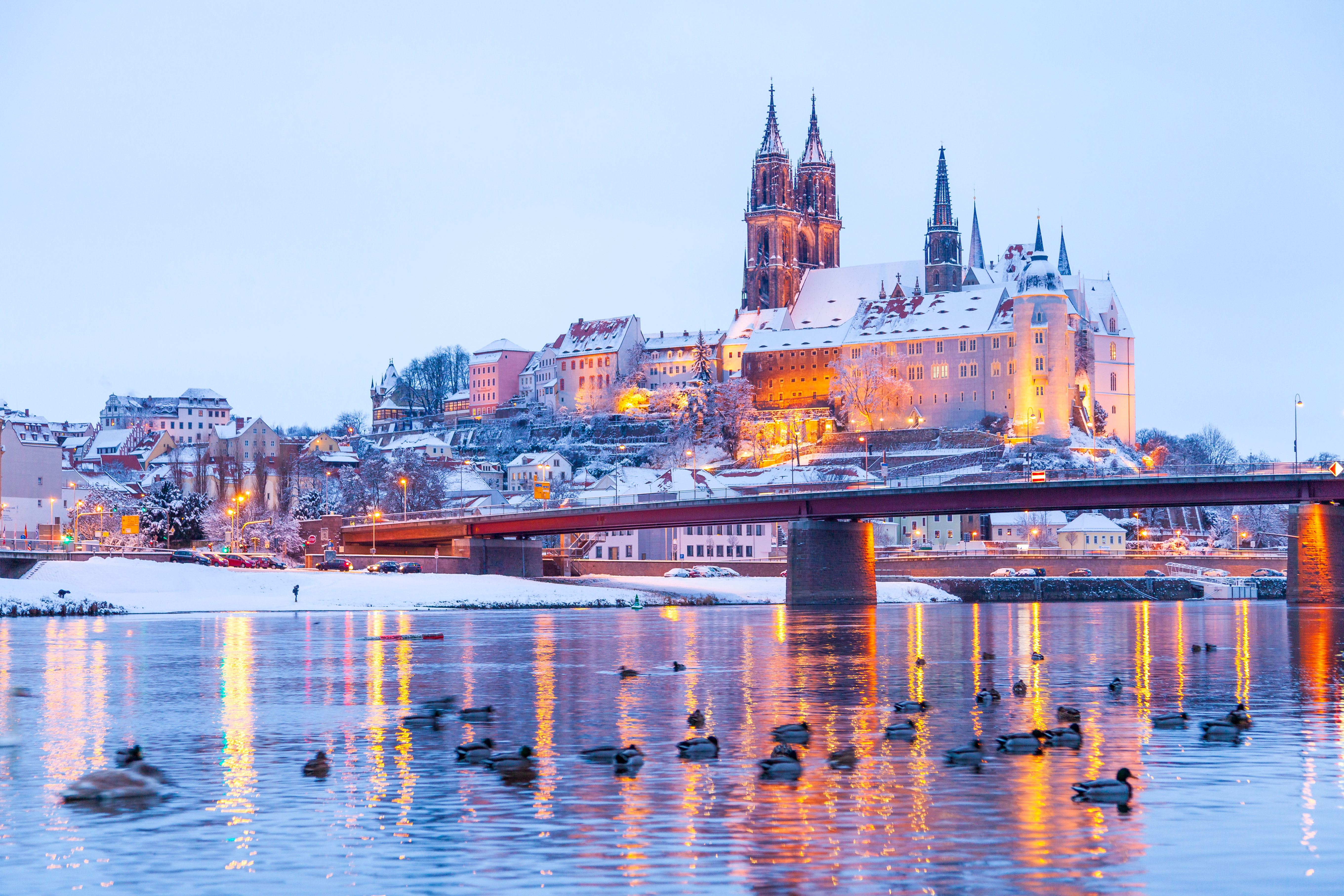 Meißen an der Elbe im Winter(1)
