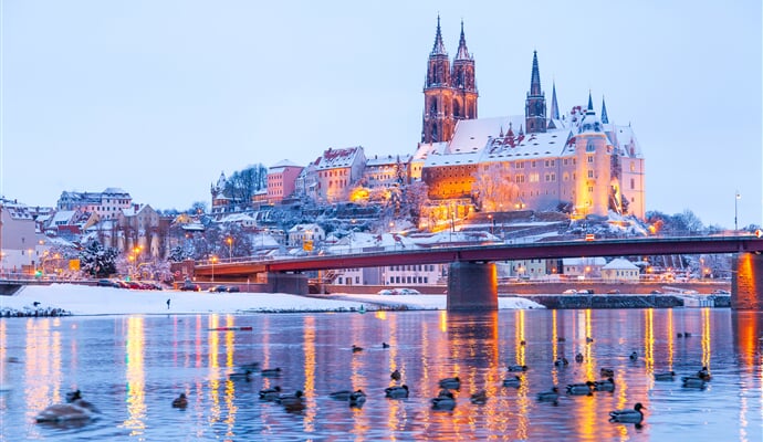 Meißen an der Elbe im Winter(1)
