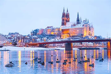 Meißen an der Elbe im Winter