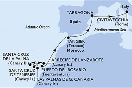 MSC Fantasia - Španělsko, Maroko, Itálie (Las Palmas)