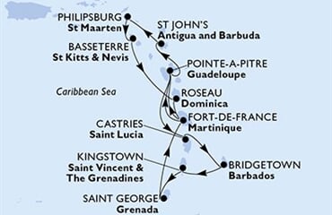 MSC Seaview - Barbados, Sv.Vincenc a Grenadiny, Grenada, Martinik, Guadeloupe, ... (Bridgetown)