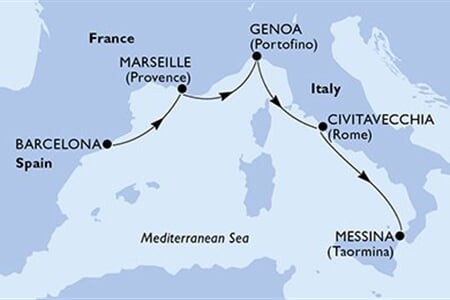 MSC WORLD EUROPA - Španělsko, Francie, Itálie (z Barcelony)