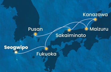 Costa Serena - Japonsko, Jižní Korea