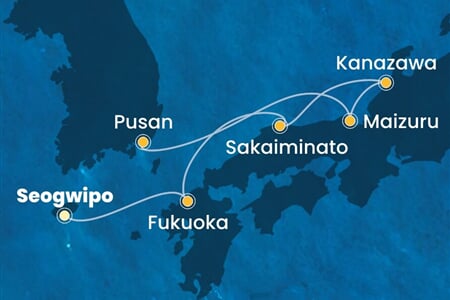 Costa Serena - Japonsko, Jižní Korea