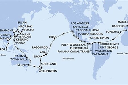 MSC MAGNIFICA - Franciaország, Spanyolország, Portúgalia, Barbados, Grenada, ... (a Marseille-ből)