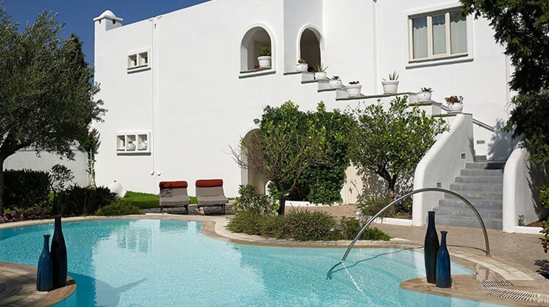 Hotel Esperos Village Blue & Spa: fotografie vybavení exteriérů a interiérů ubytování.