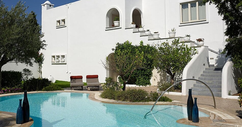 Hotel Esperos Village Blue & Spa: fotografie vybavení exteriérů a interiérů ubytování.