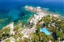 Letecký pohled na resort, Arbatax, Sardinie