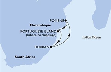 MSC Armonia - Jihoafrická r., Mosambik (Durban)