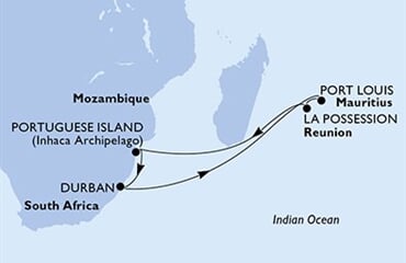 MSC Armonia - Jihoafrická r., Mauritius, Réunion, Mosambik (Durban)