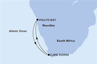 MSC Armonia - Jihoafrická r., Namíbie (Kapské město)