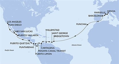 MSC Magnifica - Itálie, Francie, Španělsko, Portugalsko, Barbados, ... (z Janova)