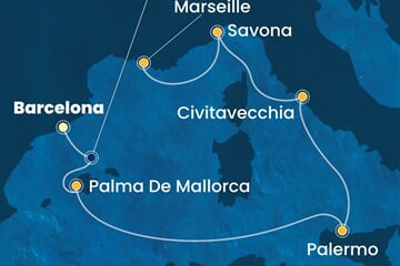 Costa Smeralda - Španělsko, Itálie, Francie (z Barcelony)