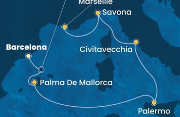 Costa Smeralda - Španělsko, Itálie, Francie (z Barcelony)