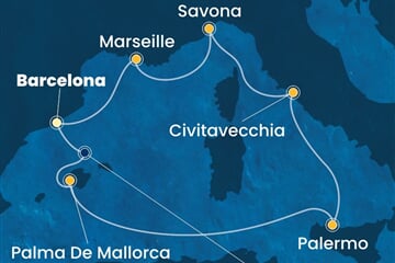 Costa Smeralda - Španělsko, Itálie, Francie (z Barcelony)
