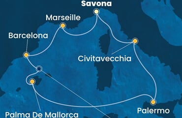 Costa Smeralda - Itálie, Francie, Španělsko (ze Savony)