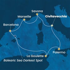 Costa Smeralda - Itálie, Francie, Španělsko, Tunisko (z Civitavecchie)