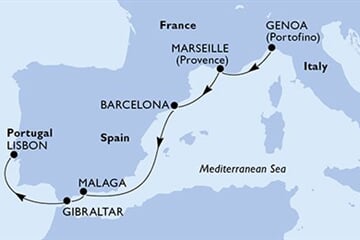 MSC Musica - Itálie, Francie, Španělsko, Gibraltar, Portugalsko (z Janova)