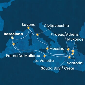 Trasa plavby CFS-BCN14A4P