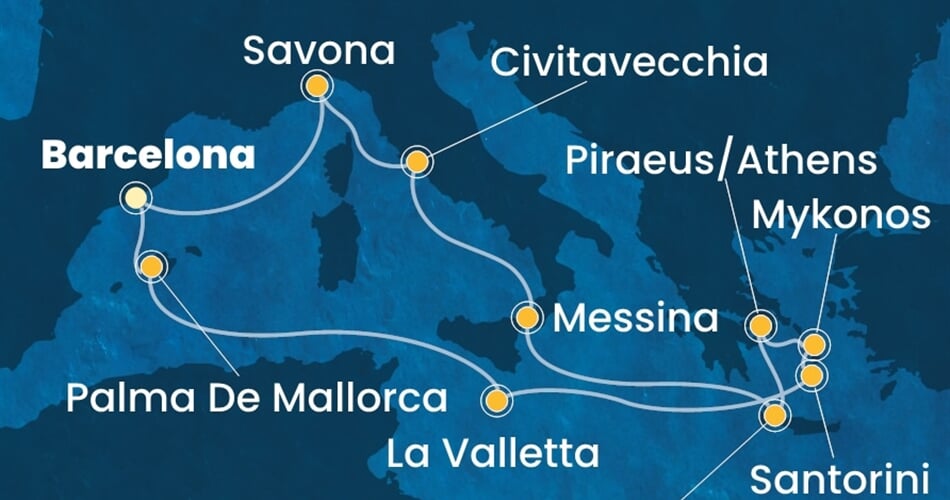 Trasa plavby CFS-BCN14A4P