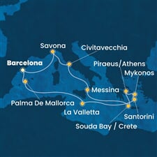 Costa Fascinosa - Španělsko, Malta, Řecko, Itálie (z Barcelony)