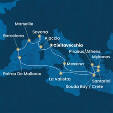 Costa Fascinosa - Itálie, Francie, Španělsko, Malta, Řecko (z Civitavecchie)