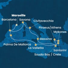 Costa Fascinosa - Francie, Španělsko, Malta, Řecko, Itálie (z Marseille)