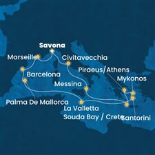 Costa Fascinosa - Itálie, Francie, Španělsko, Malta, Řecko (ze Savony)