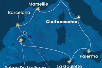Costa Toscana - Itálie, Francie, Španělsko, Tunisko (z Civitavecchie)
